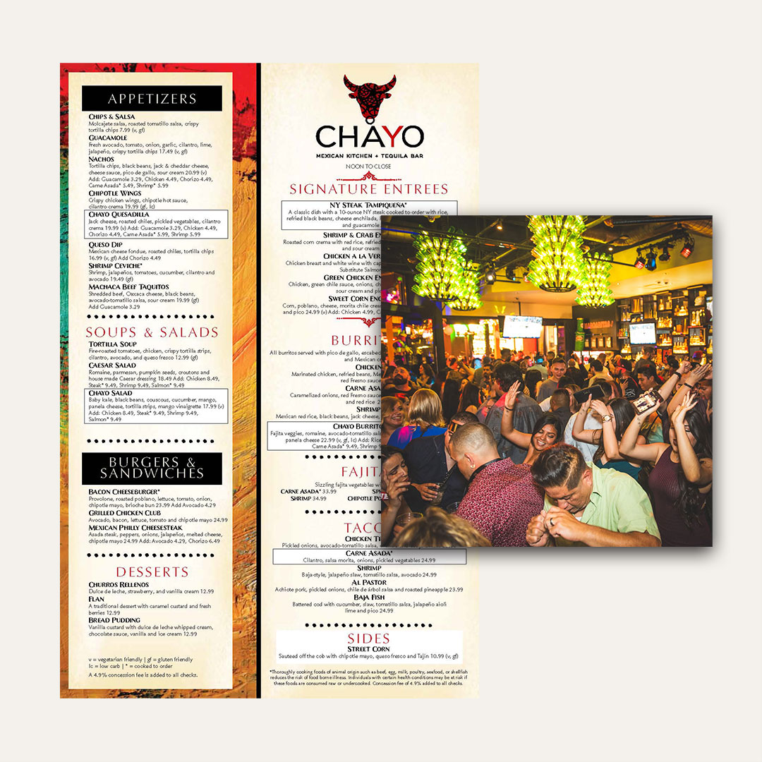 Chayo Menu Design