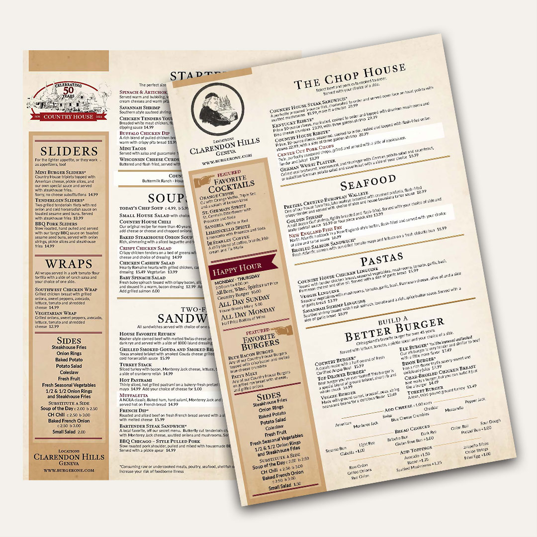 Country House Menu