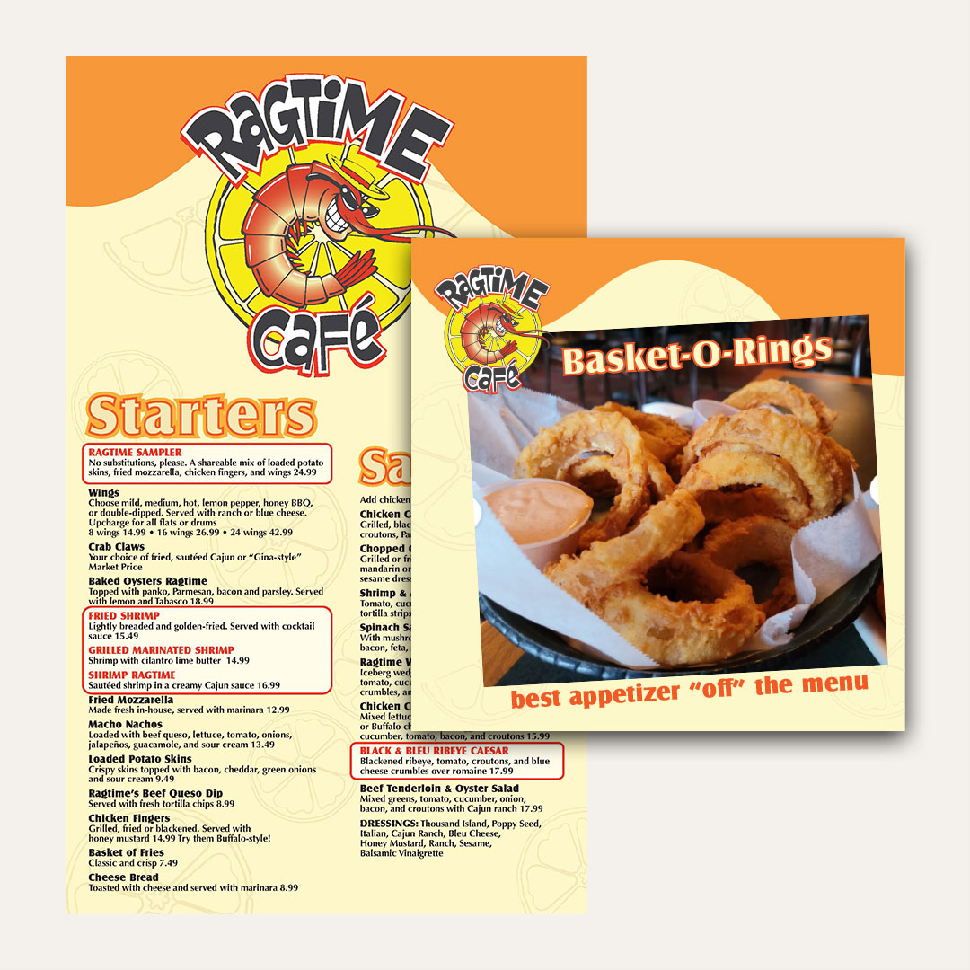 Ragtime Cafe Menu